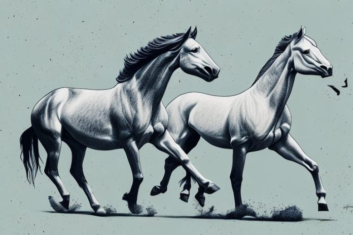 A brumby horse in its natural habitat in johannesburg