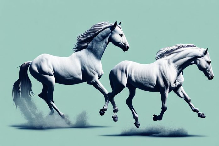 A majestic fjord horse galloping through a midrand landscape