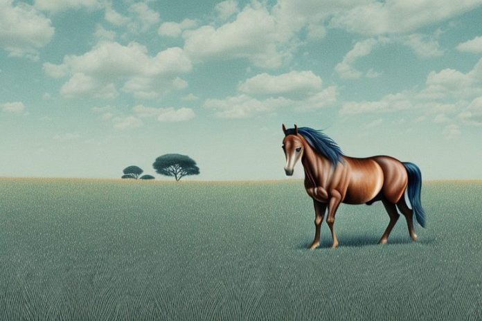 A brumby horse in a field in vereeniging