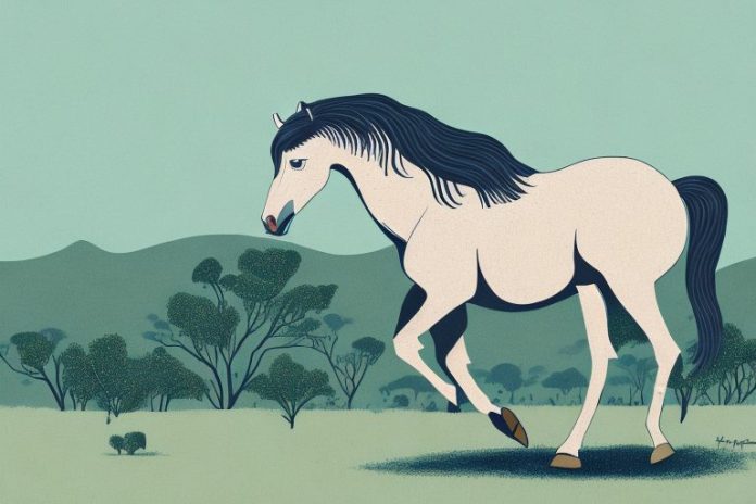 A brumby horse in its natural environment in limpopo
