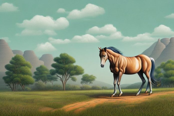 A brumby horse in a rural landscape in musina