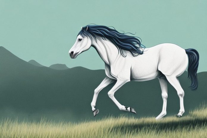 A wild brumby horse in its natural environment in mpumalanga