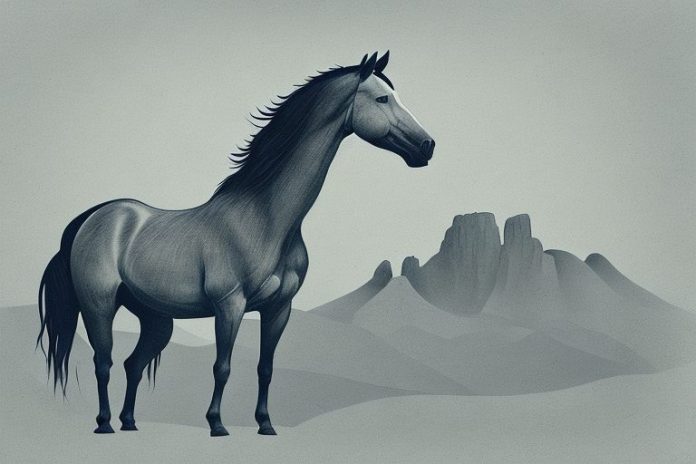 A brumby horse in a natural setting in witbank