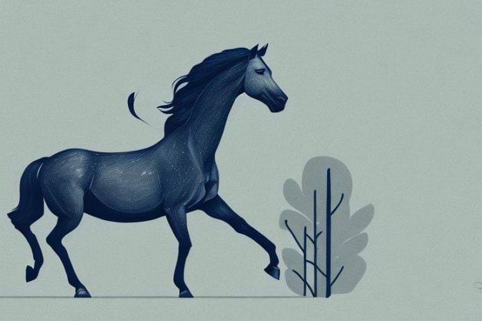 A brumby horse in its natural environment in middelburg