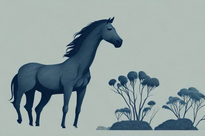 A brumby horse in the south african landscape
