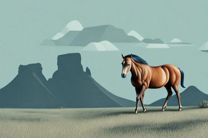 A brumby horse in a south african landscape