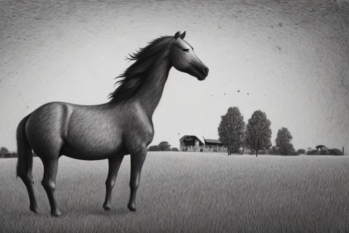 A brumby horse in a rural setting in potchefstroom