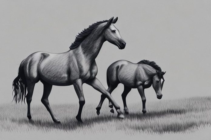 A brumby horse in its natural environment in mogwase