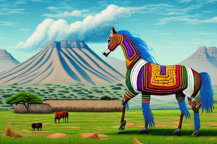 An azteca horse in a rural landscape in kwamashu