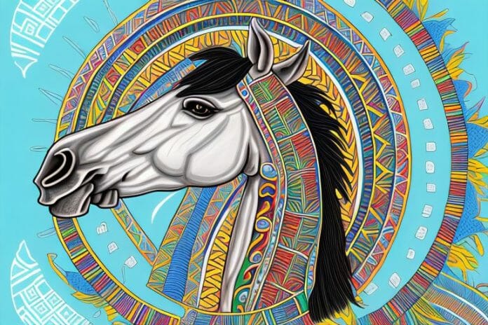 A majestic azteca horse in a south african landscape