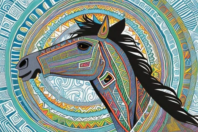 A majestic azteca horse in a rural south african landscape