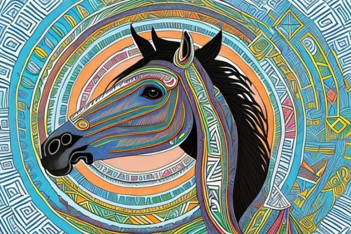 A majestic azteca horse in a rural south african landscape