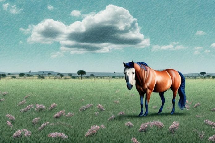 A horse in a field in soweto