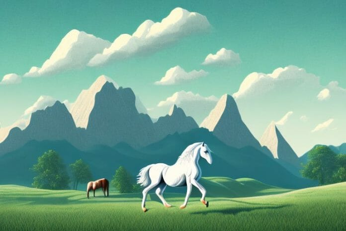 A horse in a rural landscape