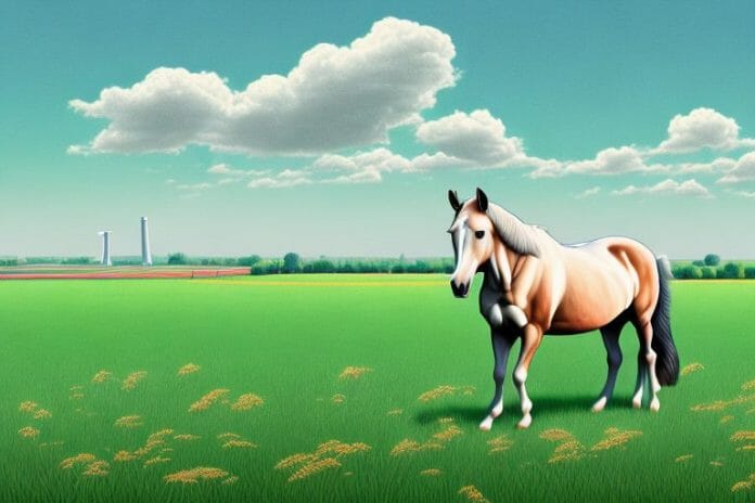 A horse in a field