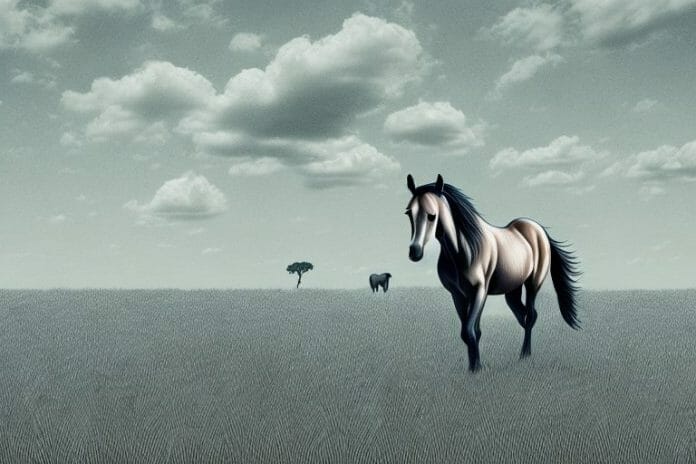 An azteca horse in its natural environment in musina