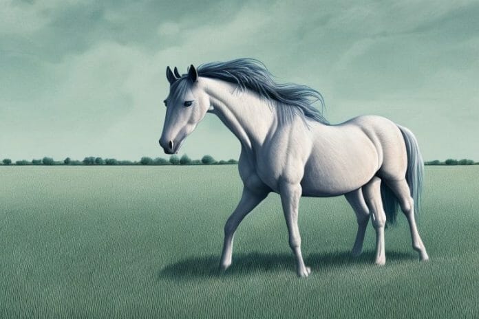 A horse in a field in secunda