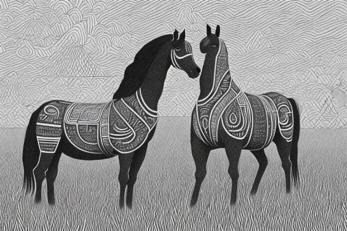 A horse in an azteca breed