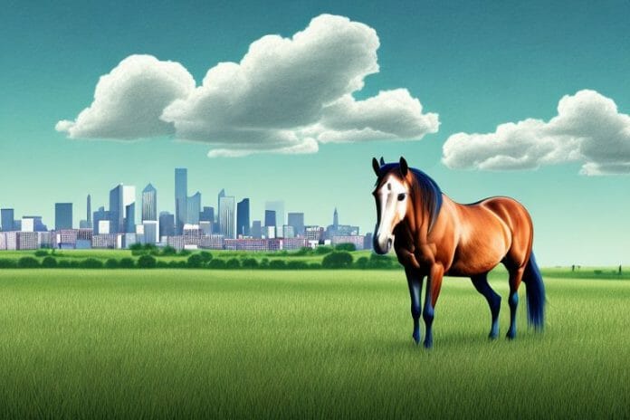 A horse in a field