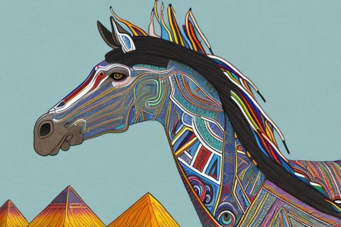 A majestic azteca horse in a rural south african landscape