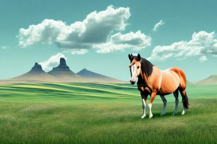 A horse in a field
