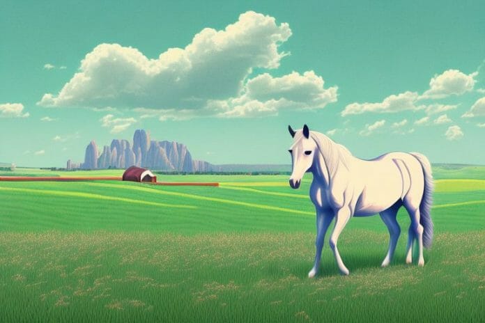 A horse in a field