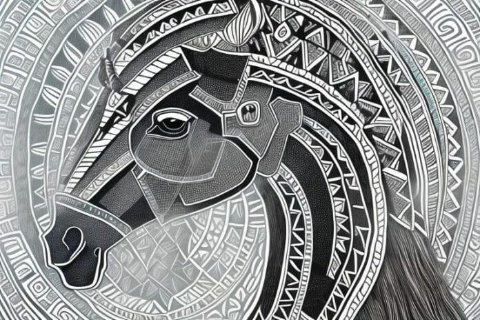 A majestic azteca horse in its natural environment in mogwase