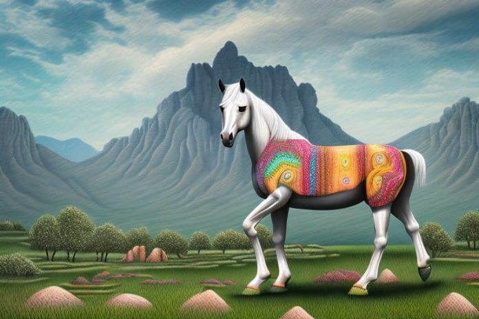 A horse in a paarl landscape