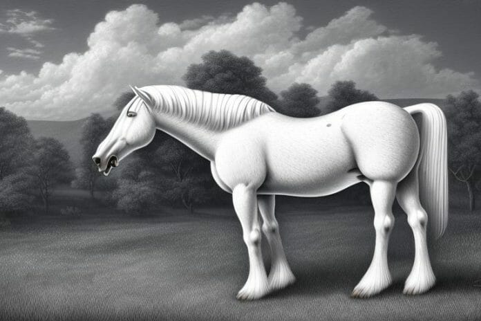An american belgian draft horse in a rural setting in kwa zulu natal