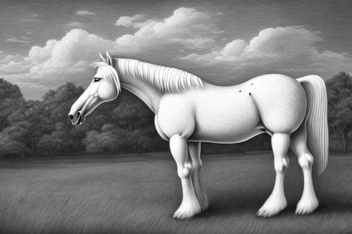 An american belgian draft horse in a rural setting in empangeni