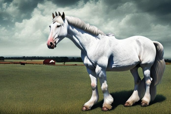 An american belgian draft horse in a rural setting in port elizabeth
