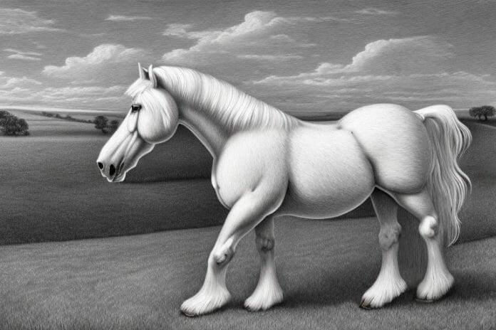 A belgian draft horse in a rural setting in mthatha