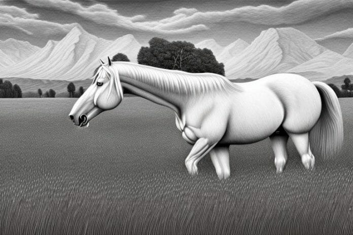 A belgian draft horse in a field in queenstown