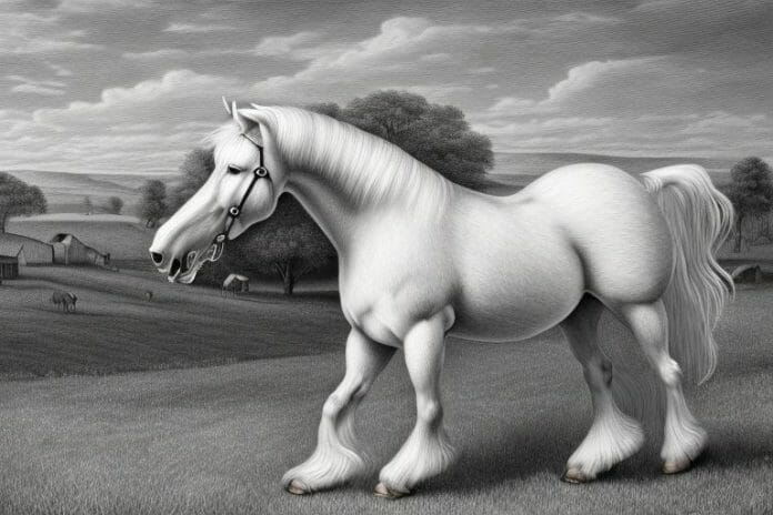 A belgian draft horse in a rural setting in king william's town