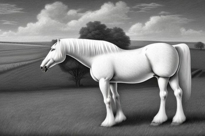 An american belgian draft horse in a rural setting in aliwal north