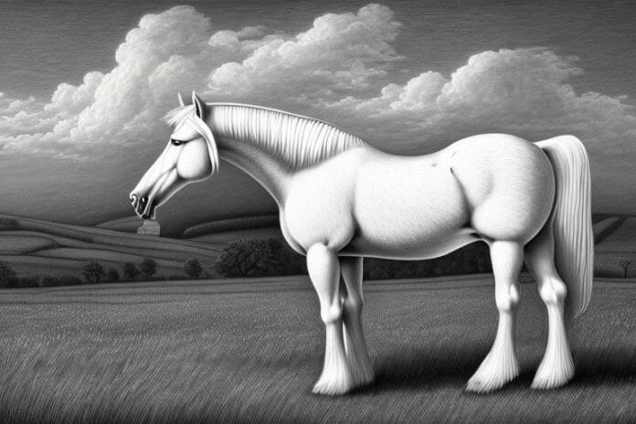 An american belgian draft horse in a rural setting in free state
