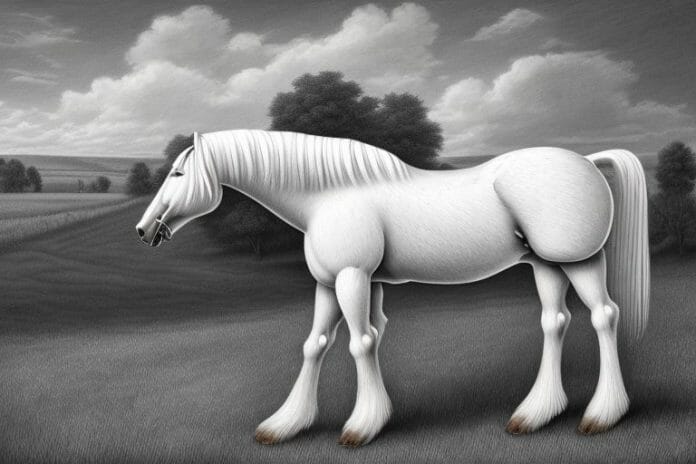 An american belgian draft horse in a rural setting in sasolburg