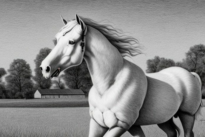 A belgian draft horse in a rural setting in kroonstad