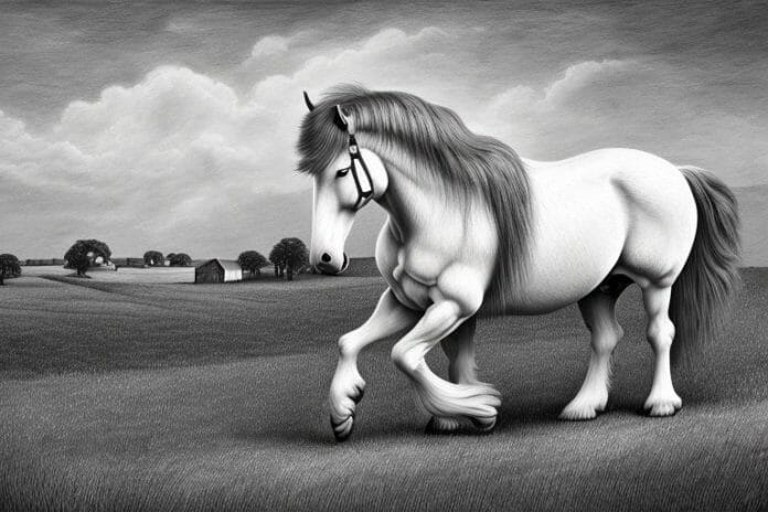 A belgian draft horse in a rural setting in south africa