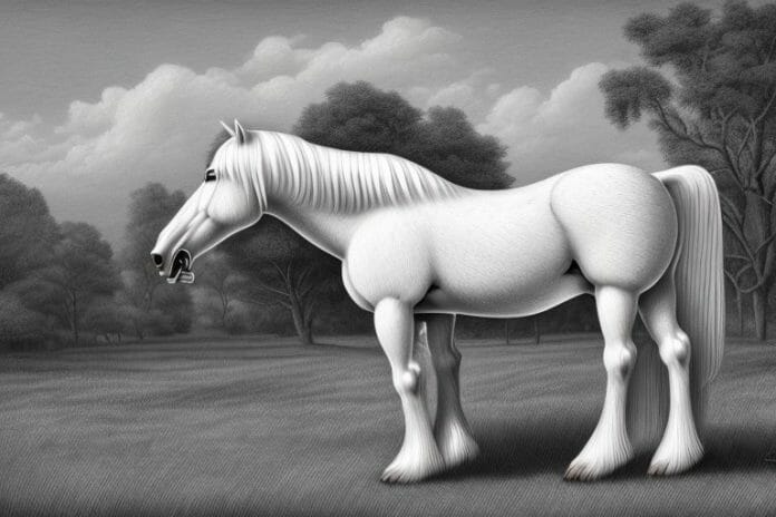 An american belgian draft horse in a rural setting in pretoria