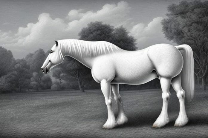 An american belgian draft horse in a rural setting in greater pretoria