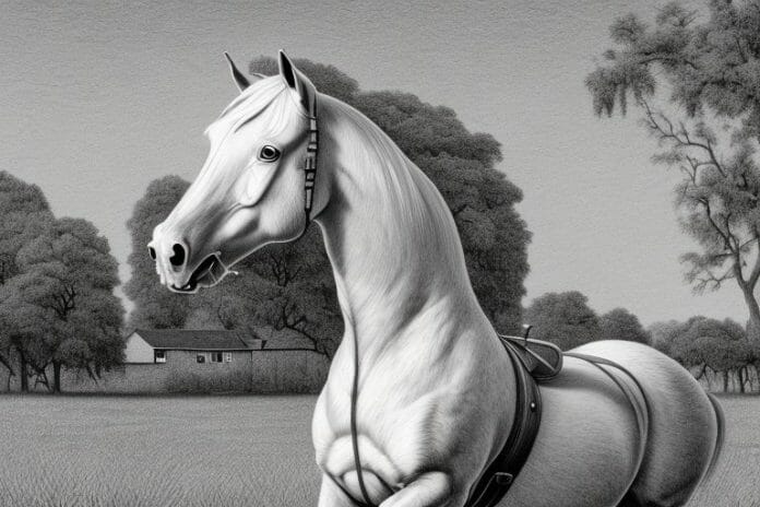 A belgian draft horse in a rural setting in vanderbijlpark
