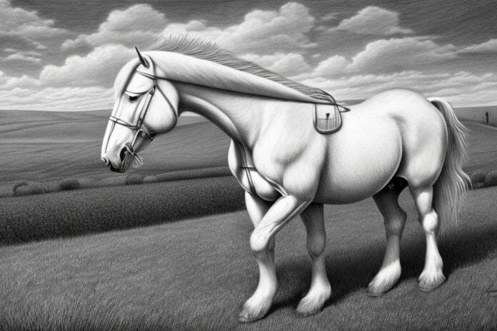 A belgian draft horse in a rural setting in south africa
