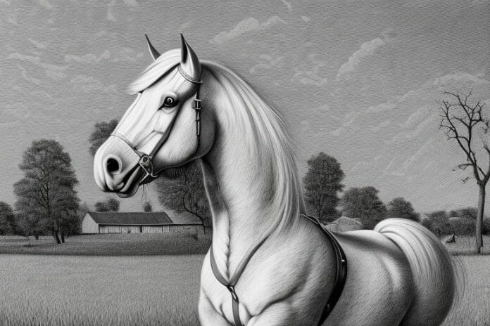 A belgian draft horse in a rural setting in midrand