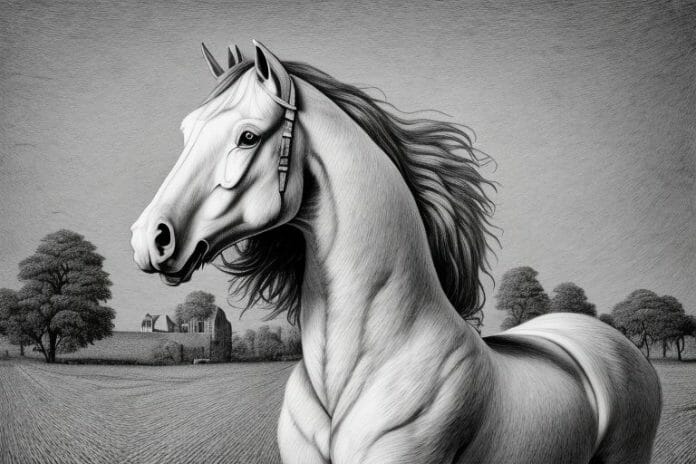 A belgian draft horse in a rural setting in roodepoort