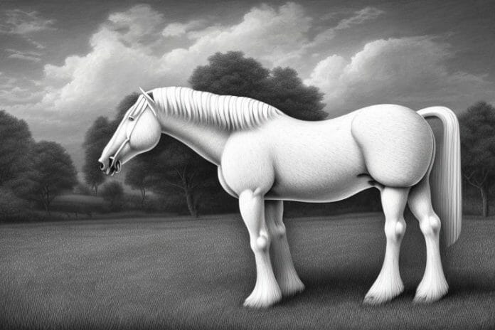 An american belgian draft horse in a rural setting in phalaborwa