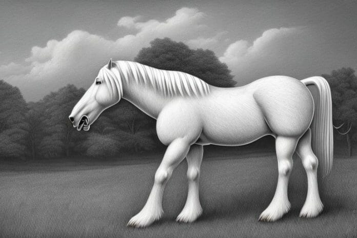 An american belgian draft horse in a rural setting in nelspruit