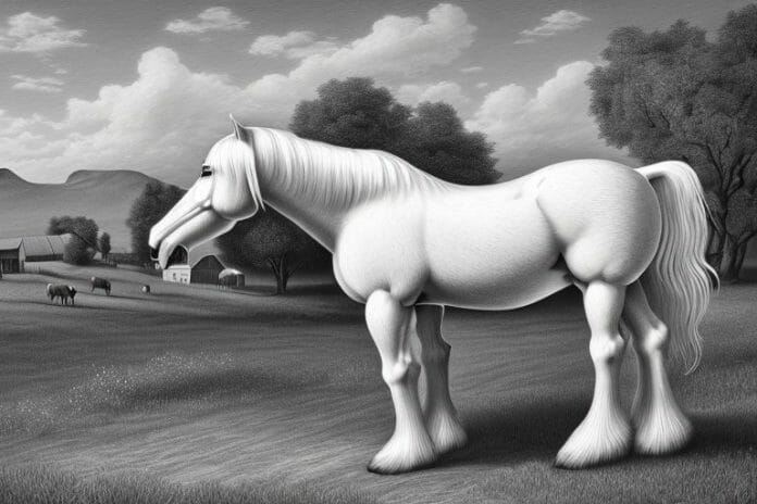 A belgian draft horse in a rural setting in lydenburg