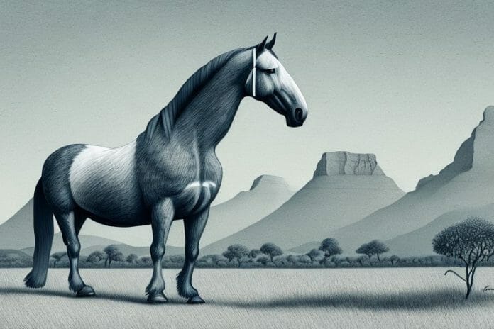 A belgian draft horse in a kimberley