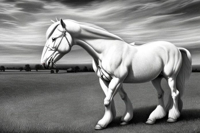 A belgian draft horse in a rural setting in colesberg